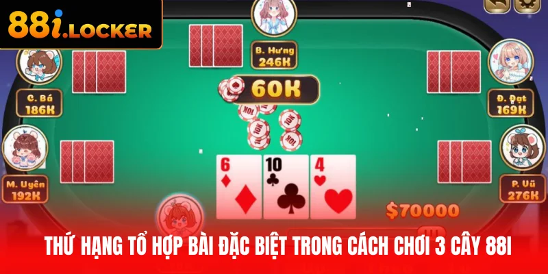 Thứ hạng tổ hợp bài đặc biệt trong cách chơi 3 cây 88I
